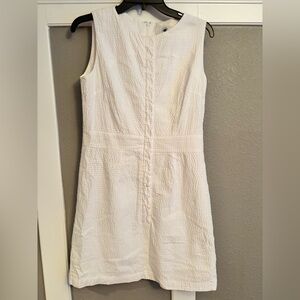 Southern Proper White Textured Sleeveless Mini Dress